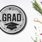 25 Count Silver Congrats Grad 9 Inch Round Plates for Elegant Graduation Party Decor